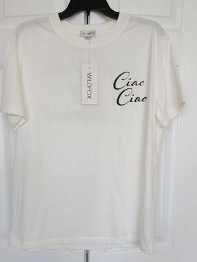 Wildfox White 'Ciao Ciao' Graphic Short Sleeve Tee